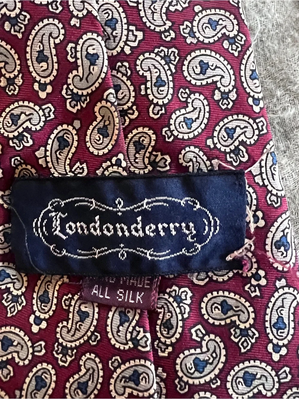 Vintage Londonderry Silk Necktie Paisley Retro Grandpa Core Preppy Office Wear